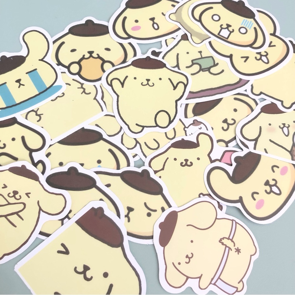 NWT 25ct Kawaii PomPomPurin Sanrio Stickers Set Assorted Variety Pack 2”